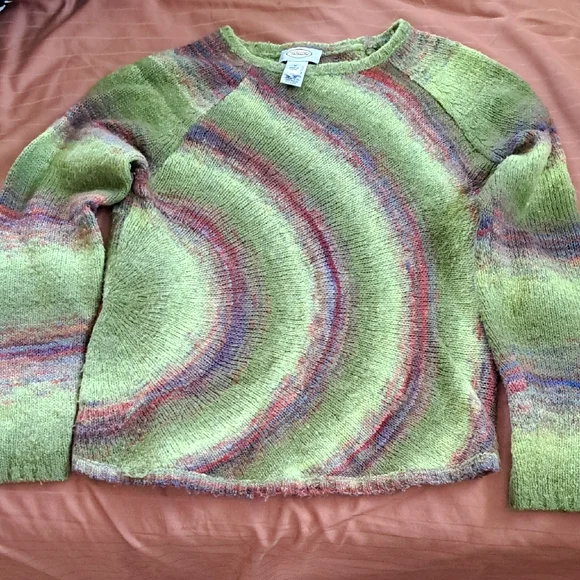 Talbots Multicolor Swirl Crew Neck Sweater - Picture 1 of 3